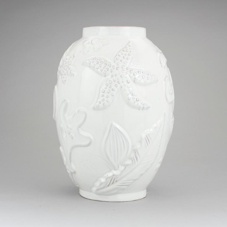 An earthenware vase designed by Anna-Lisa Thomson for Upsala-Ekeby.