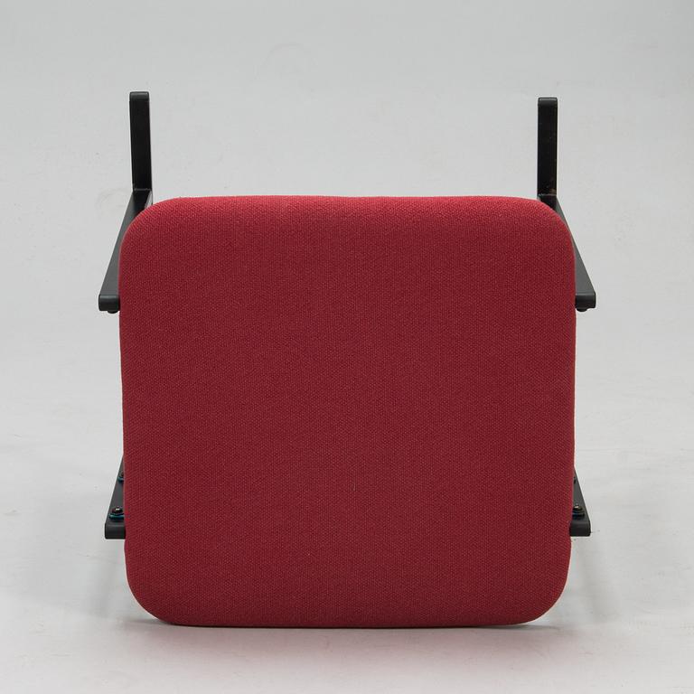 A pair of 1980s A500-series Armchairs and an ottoman by Yrjö Kukkapuro, Avarte, Finland.