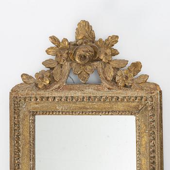 Spegellampetter, ett par, för ett ljus, sent 1700-tal, Gustavianska.