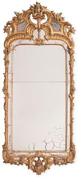 77. A large Swedish Rococo mirror, mid 18th century.