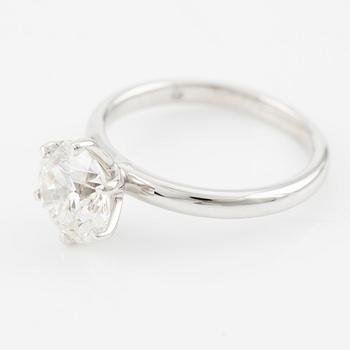 Ring, 18K white gold with a brilliant-cut diamond 1.73 ct, accompanied by GIA report.