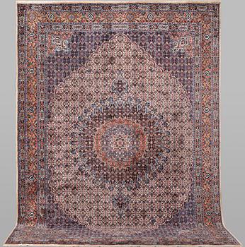 A carpet, Moud, signed, ca 385 x 268 cm.