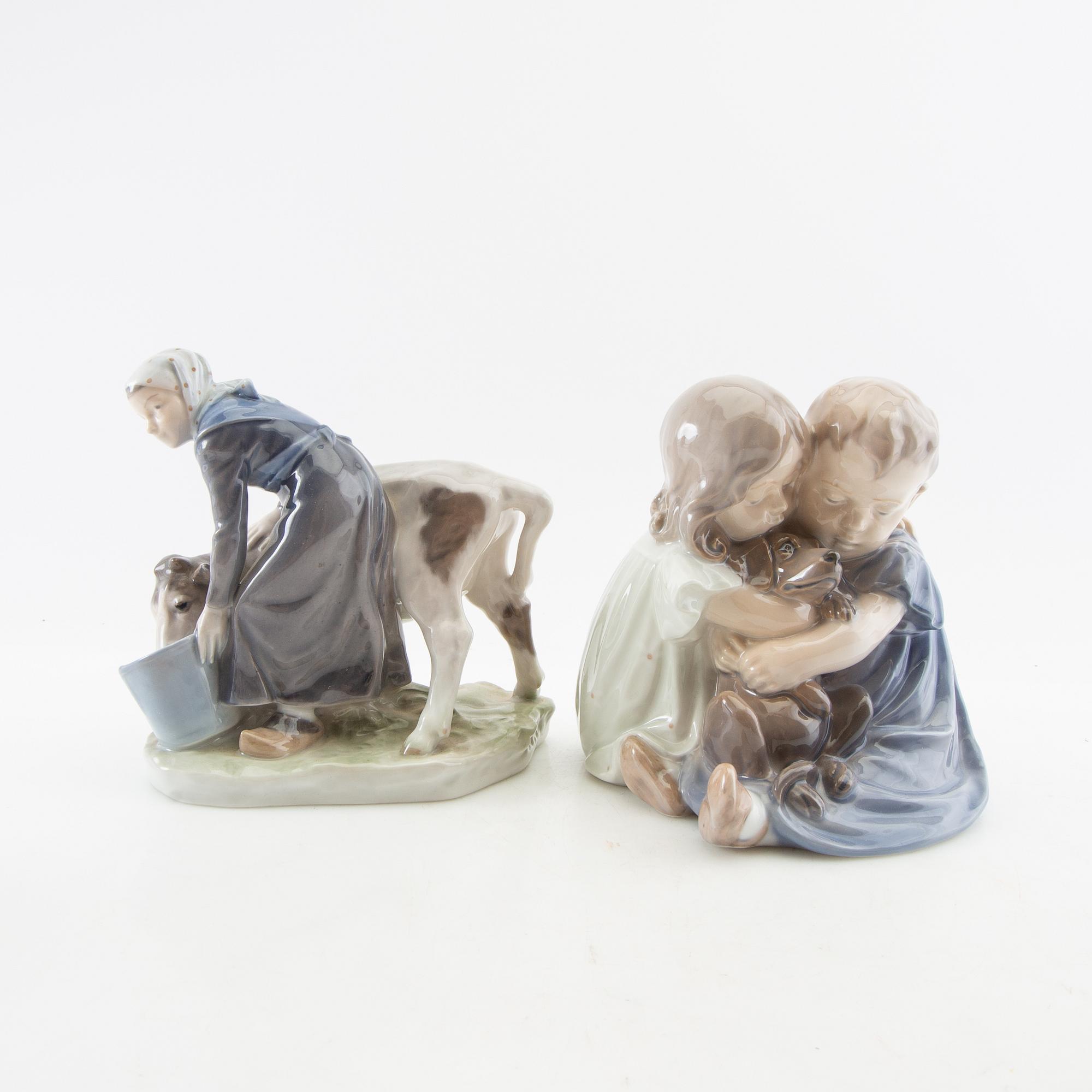 Figuriner 4 st Royal Copenhagen 1900-talets mitt/andra hälft porslin.