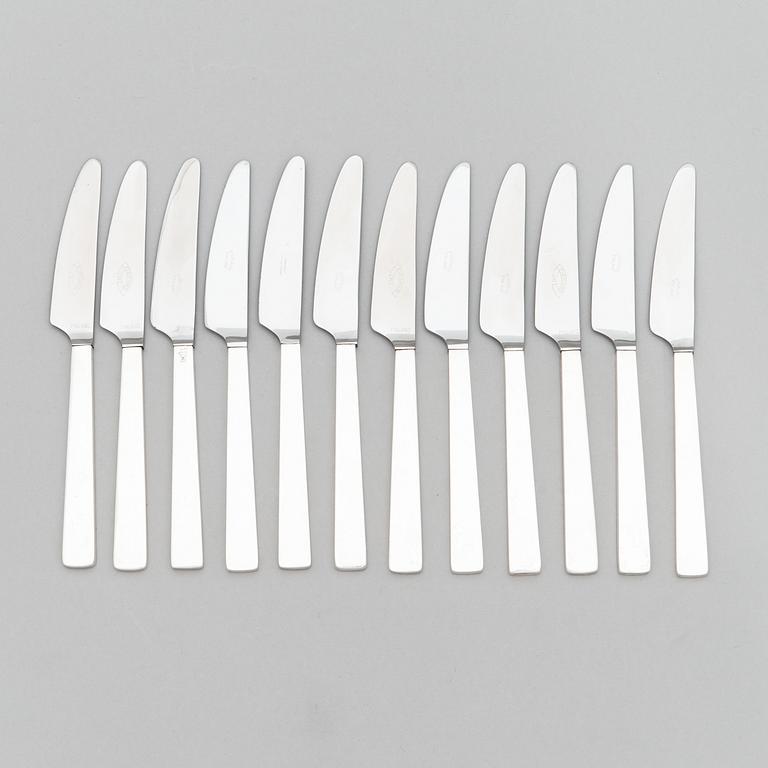 Bertel Gardberg, A 96-piece set of "Birgitta" silver cutlery, marked BG, Hopeatehdas oy, Helsinki 1956-64.