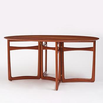 Peter Hvidt & Orla Mølgaard Nielsen, a teak gate leg dining table, France & Son, Denmark, 1950s-1960s.