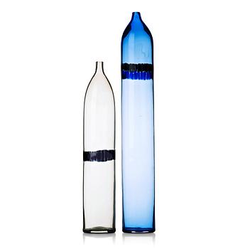 23. Peter Pelzel, a pair of glass vases by Vistosi, Italy, 1960's.