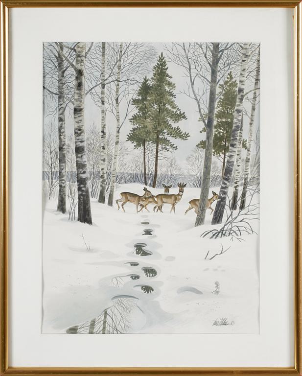 LARS HOLM, 2 st, akvareller, signerade och daterade -83 och -84.