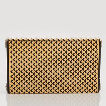Cartier Art Deco Vanity Case 18K guld med svart emalj och baguette- och rosenslipade diamanter.
