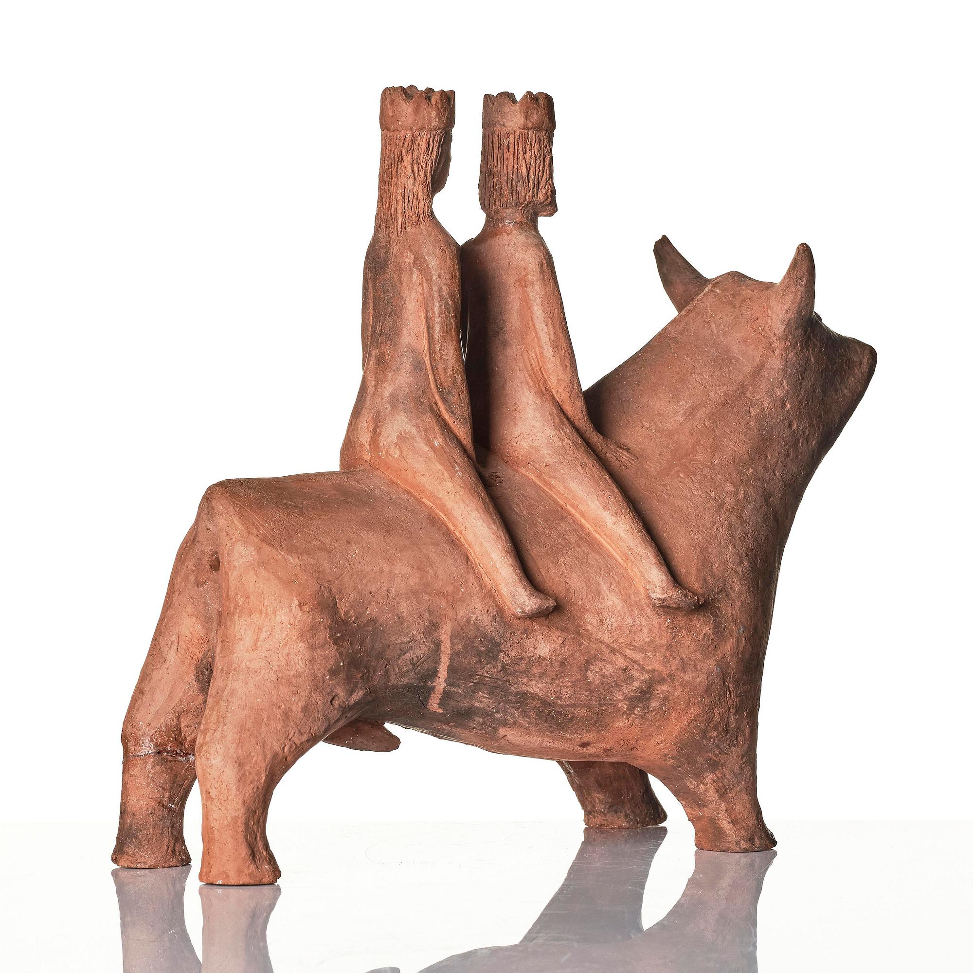 Helga Henschen, "Bröllopsresan" (The Wedding Trip), a terracotta sculpture, executed in her own studio, 1950s-60s.