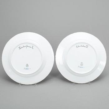 TALLRIKAR, 2 st, porslin, "3549", "Flora Danica", Royal Copenhagen.
