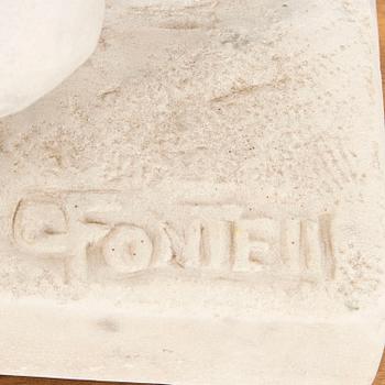 Carl Emil Fontell, skulptur signerad marmor.