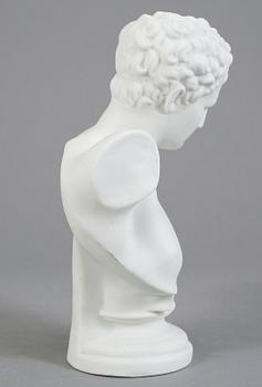 SKULPTUR / BYST, parian, Gustavsberg, daterad 1894.