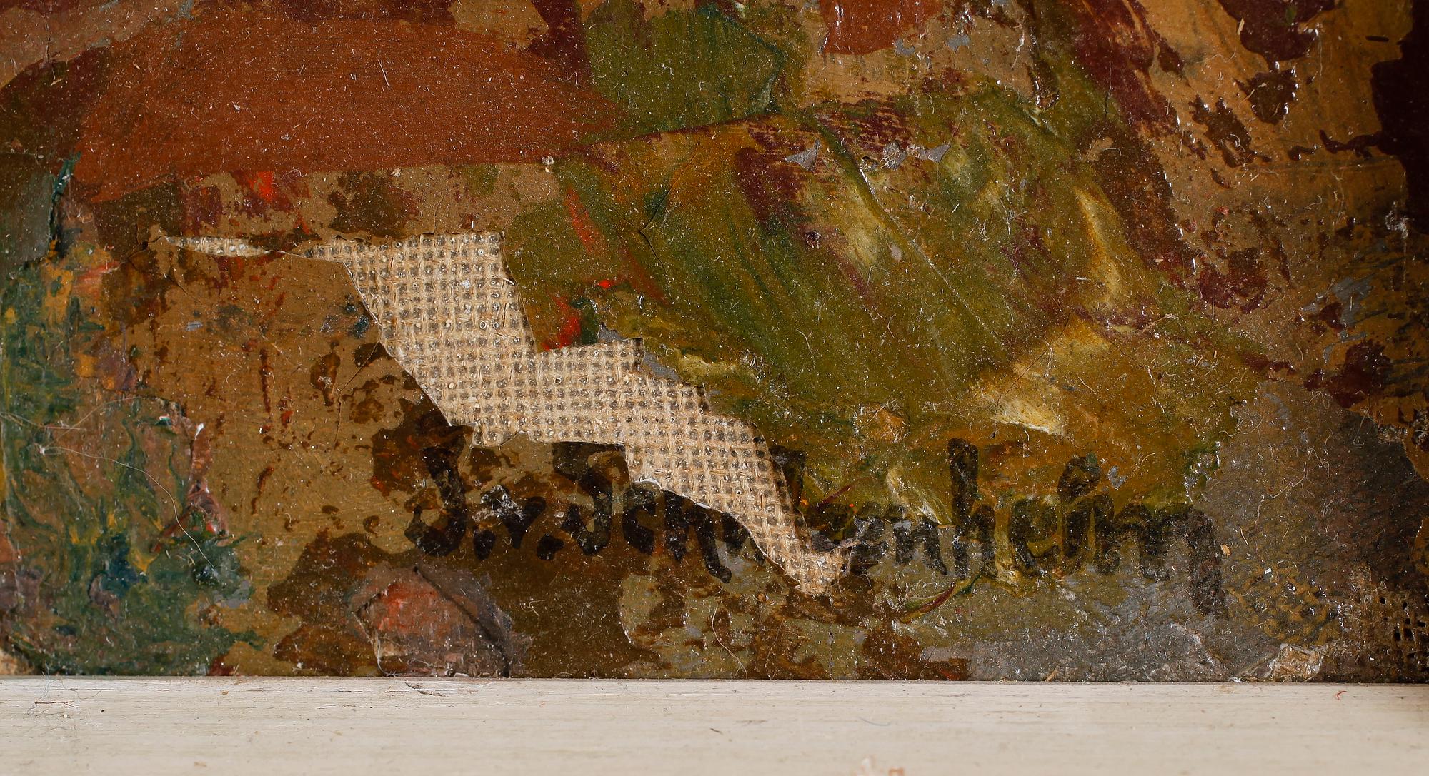 IDA VON SCHULZENHEIM, olja på pannå, signerad.