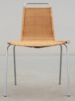 A Poul Kjaerholm 'PK-1' steel and ratten chair, probably for E Kold Christensen, Denmark.