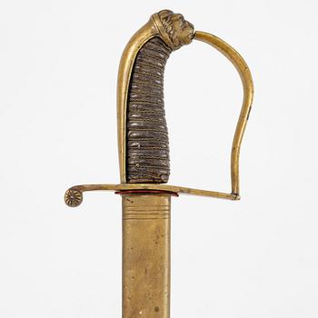 Sabel, svensk, för officer, 1800-talets första hälft.