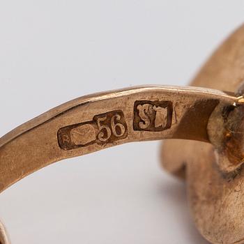 Manschettknappar, fasettslipade safirer, emalj, 14K (56) guld, St Petersburg 1908-1917.