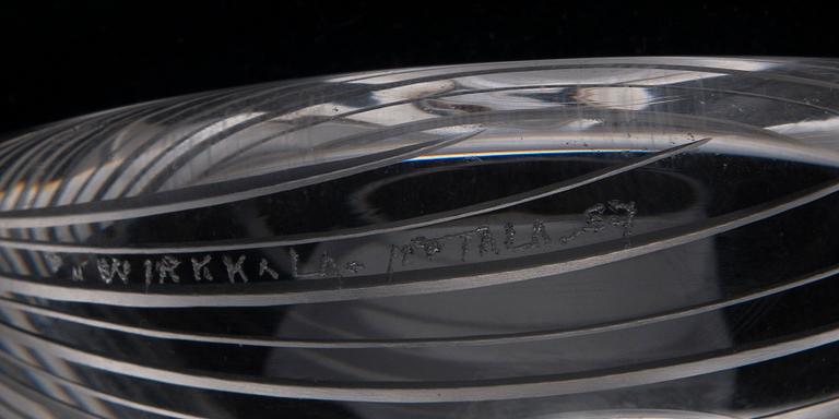 TAPIO WIRKKALA, SKÅLAR, 2 st, glas, Iittala, signerade.