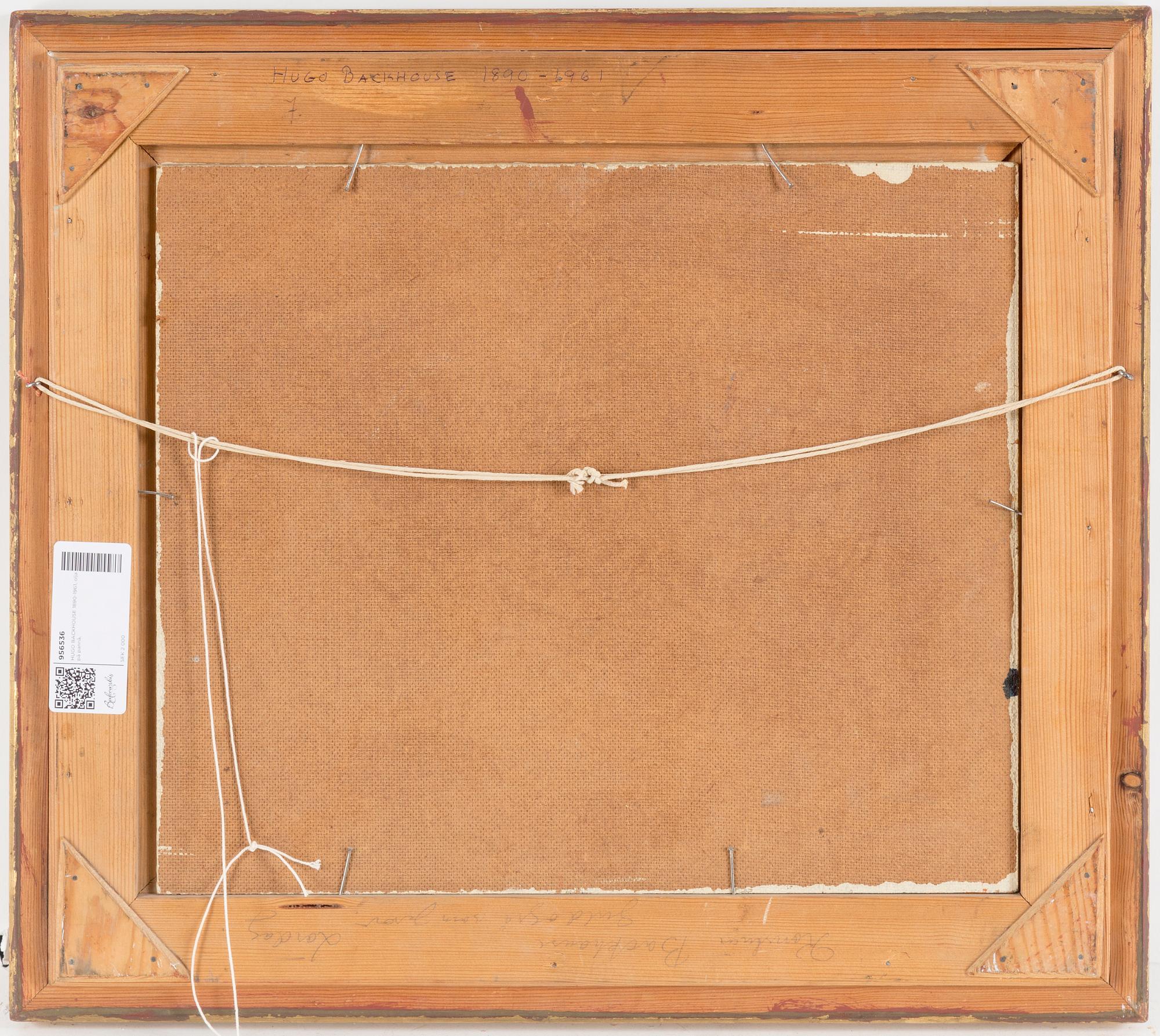 HUGO BACKHOUSE 1890-1961, olja på pannå, signerad.