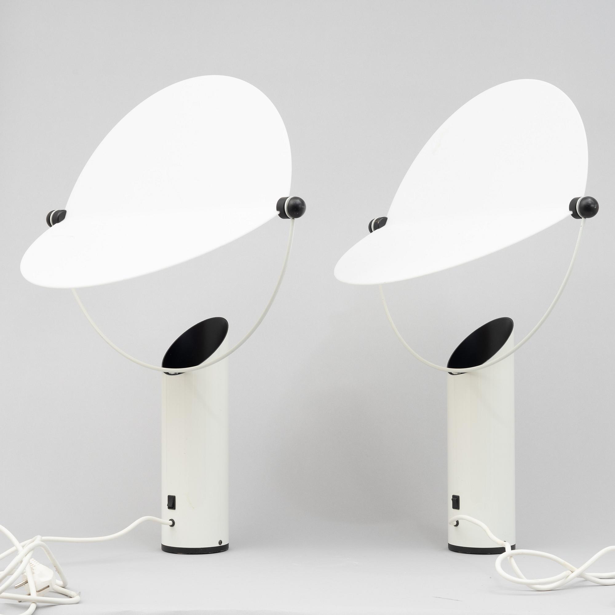 Walter Leeman, a pair of'"Disc' table lamps, model 9932, Ateljé Lyktan, Åhus.