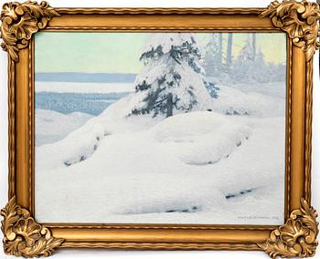 Olof Walfrid Nilsson, Winter day in the forest, motif from Värmland.