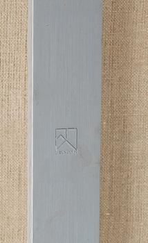 A Poul Kjaerholm black leather and steel base "PK-31-3" sofa, maker's mark E Kold Christensen, Denmark.