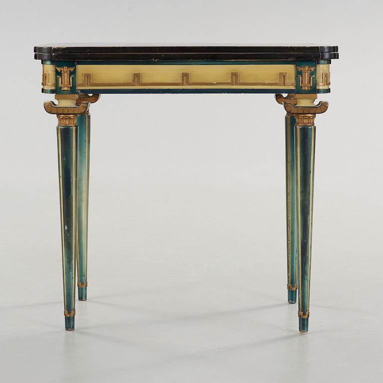 A Swedish Grace lacquered gaming table, 1920-30's.