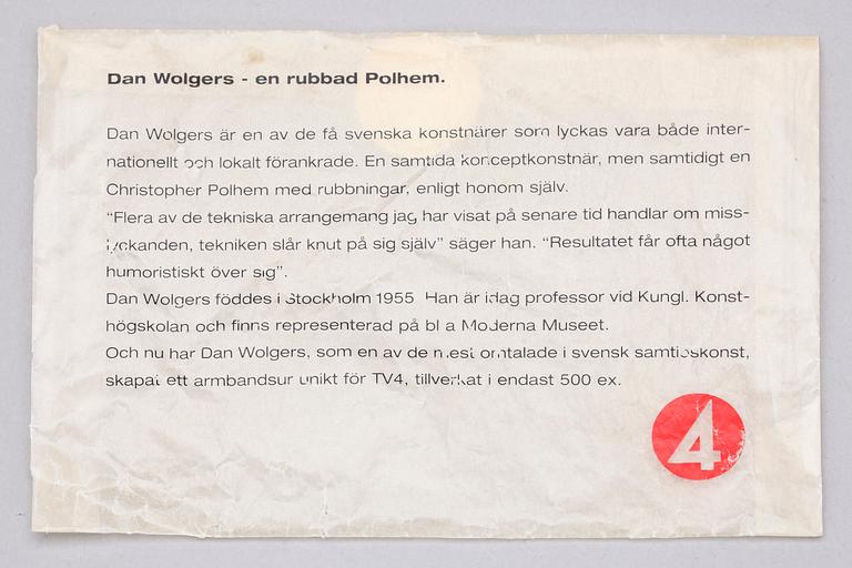 DAN WOLGERS, armbandsur, stål, enligt uppgift upplaga på 500.