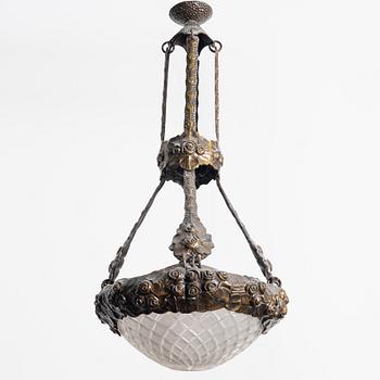 Alice Nordin, ceiling lamp, Jugend, Böhlmarks, early 20th century.