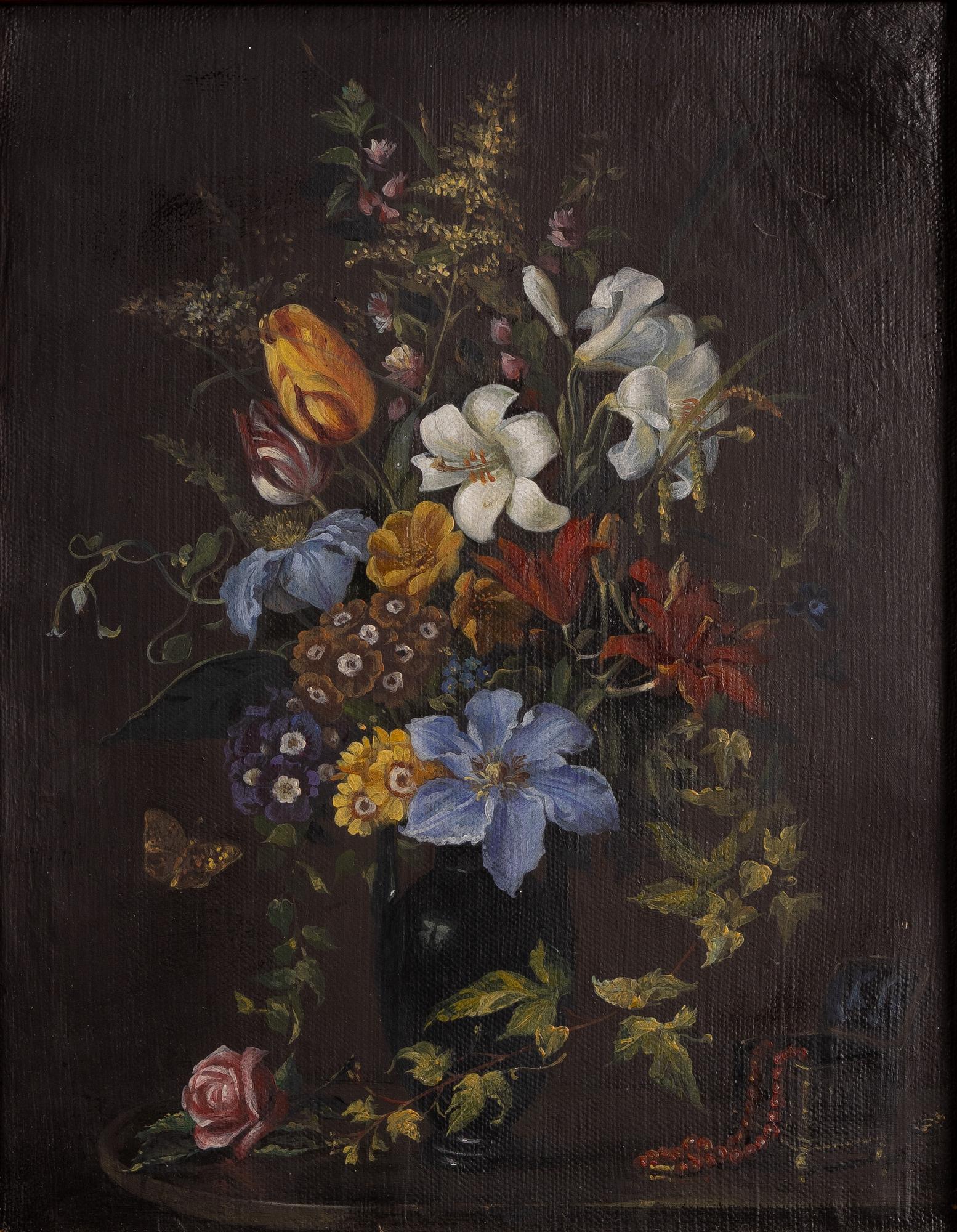 Unknown artist, 19th century, Flower still life.