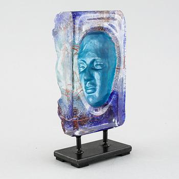 BJÖRN EKEGREN, skulptur i sandgjutet glas, unik, signerad.
