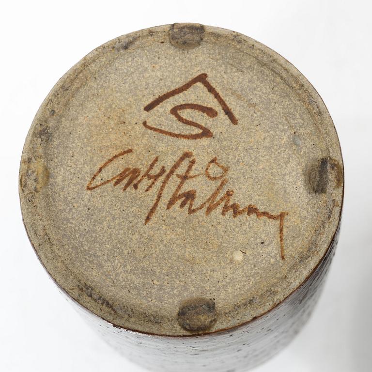 Carl-Harry Stålhane, three unique stoneware vases, Designhuset, Lidköping.