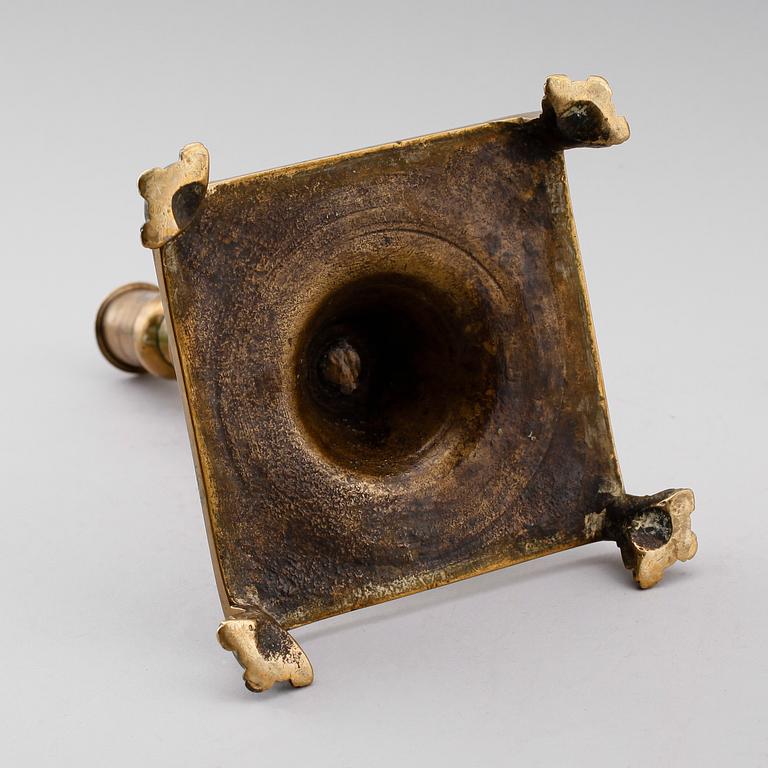 LJUSSTAKE, mässing, barock, 1700-tal.
