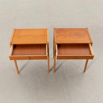 Bedside tables, a pair, mid-20th century.