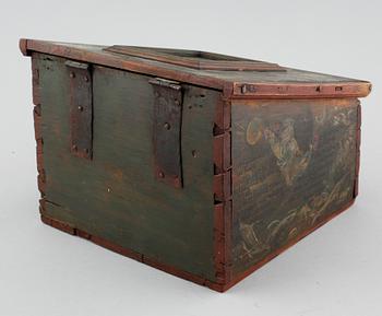 Wooden box, 19th century.