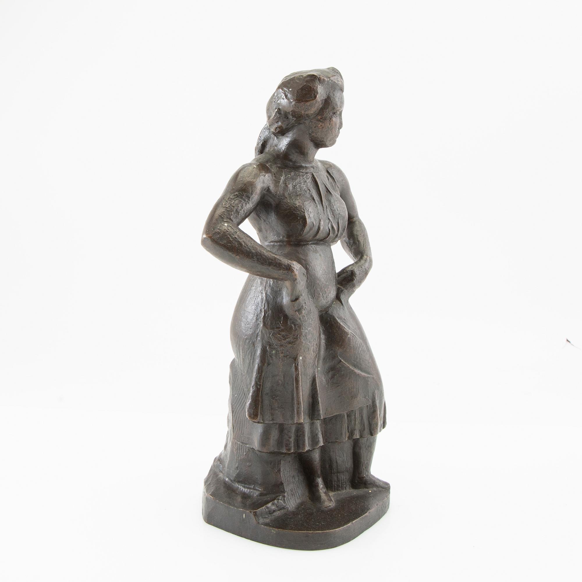 Manuel M Hugué Manolo, sculpture "Paysanne".