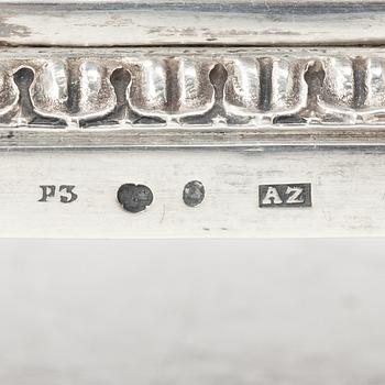 Adolf Zethelius, likörset, silver och glas, Stockholm 1821.