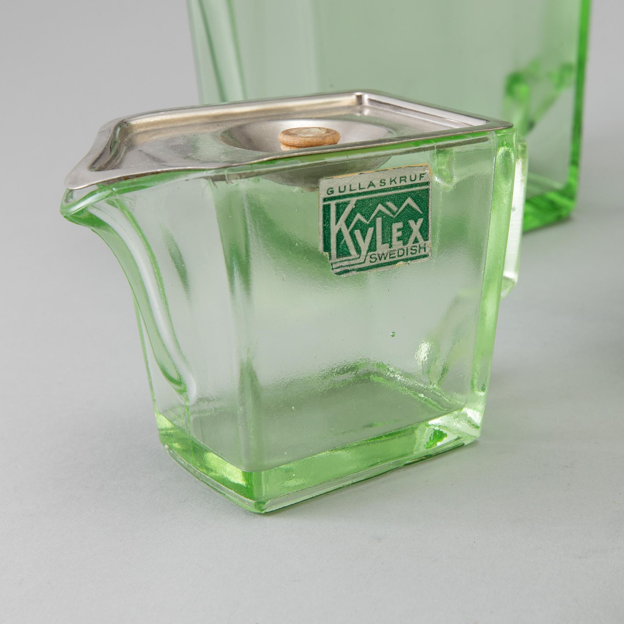 WILLIAM STENBERG, 6 st "Kylex", kylskåpstillbringare av glas, Gullaskruf 1900-talets mitt.