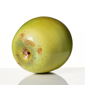 Hans Hedberg, a faience sculpture of a green apple, Biot, France.