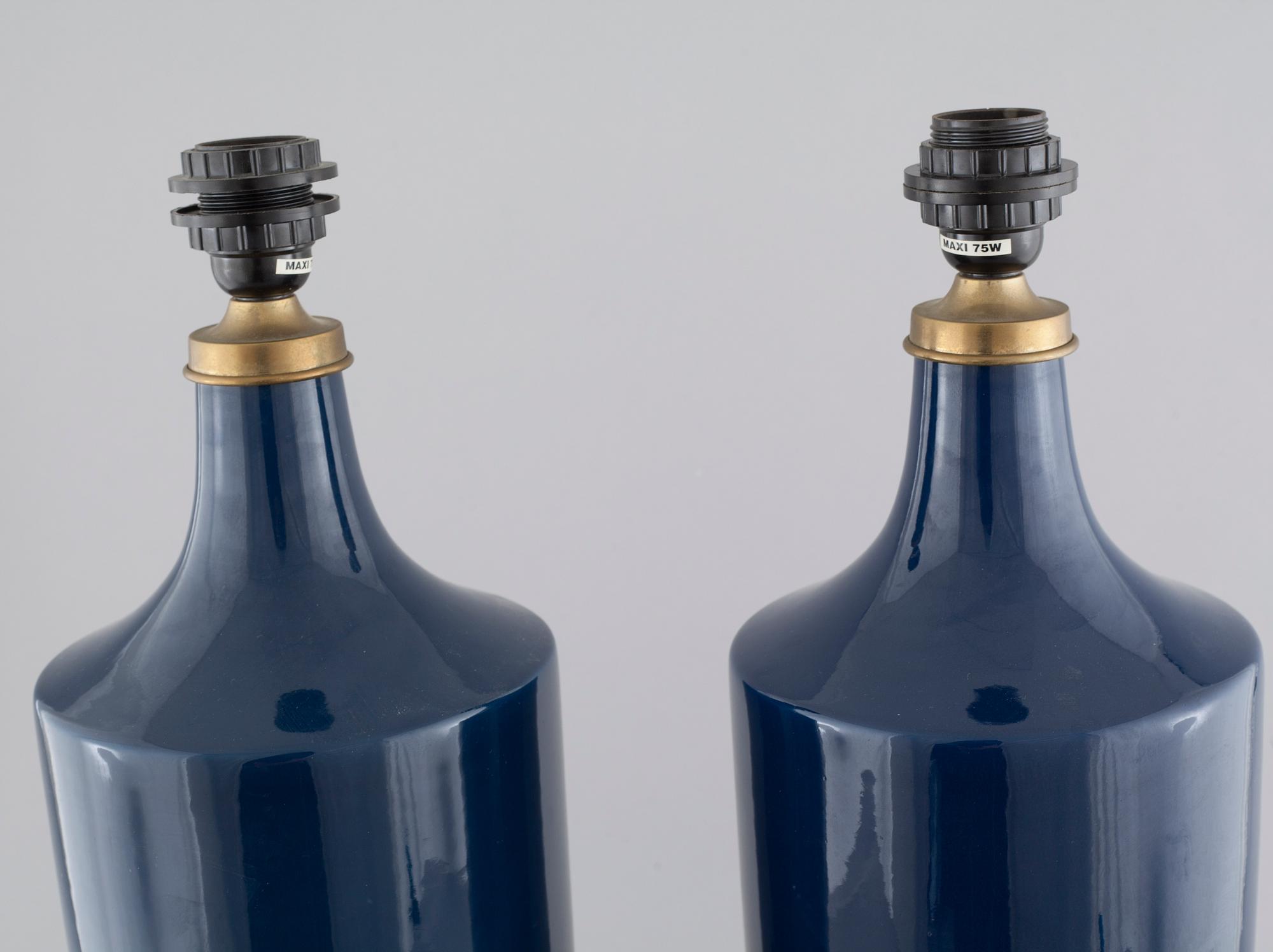 A pair of ceramic Francois Chatain table lamps, France, second half of the 20th century.