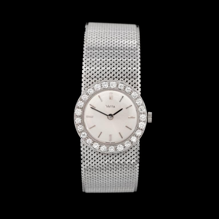 Venta. Manuell. Vitguld. Diamanter ring. Fungerar ej.
