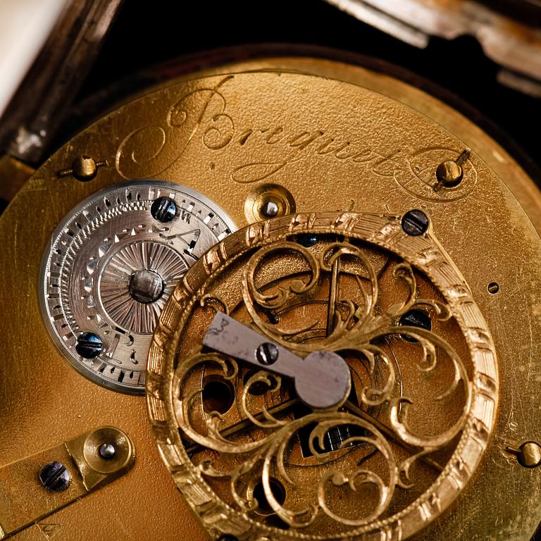 SPINDELUR, silver, märkt Breguet a Paris, 1800-tal.