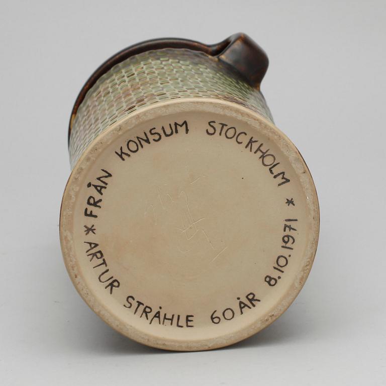 VAS, stengods, Stig Lindberg, Gustavsberg, 1900-talets mitt, signerad.