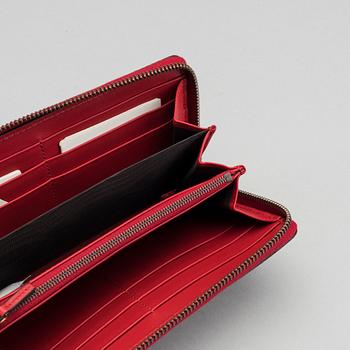 GUCCI plånbok.  "GG Supreme zip around wallet with cherries".