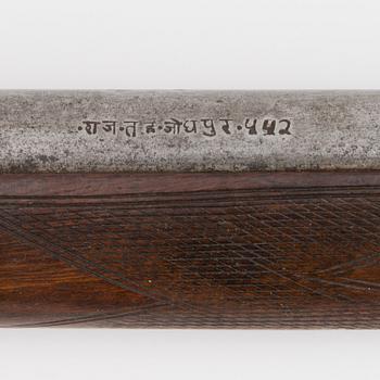 AN ENGLISH PERCUSSION LOCK SHOTGUN 1850-1880.