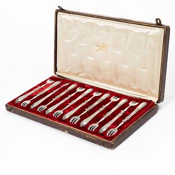 Alphonse Debain, ostrongafflar, 12 st, silver, Paris, Frankrike, 1883-1911.