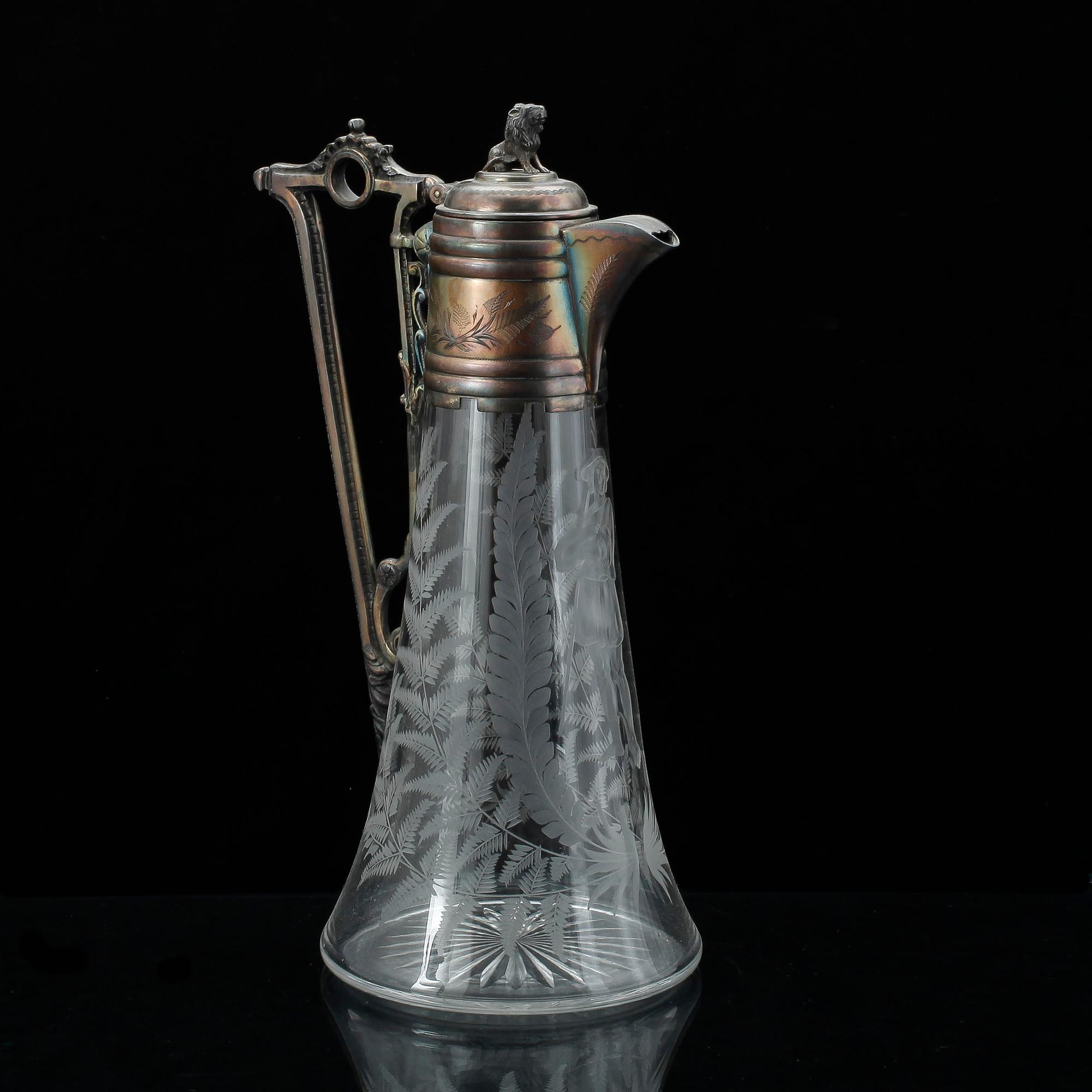KANNA, glas och nysilver, 1800-talets slut.