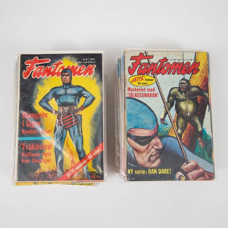 A set of "Serietidningen Fantomen" comic books complete years 1959-63.