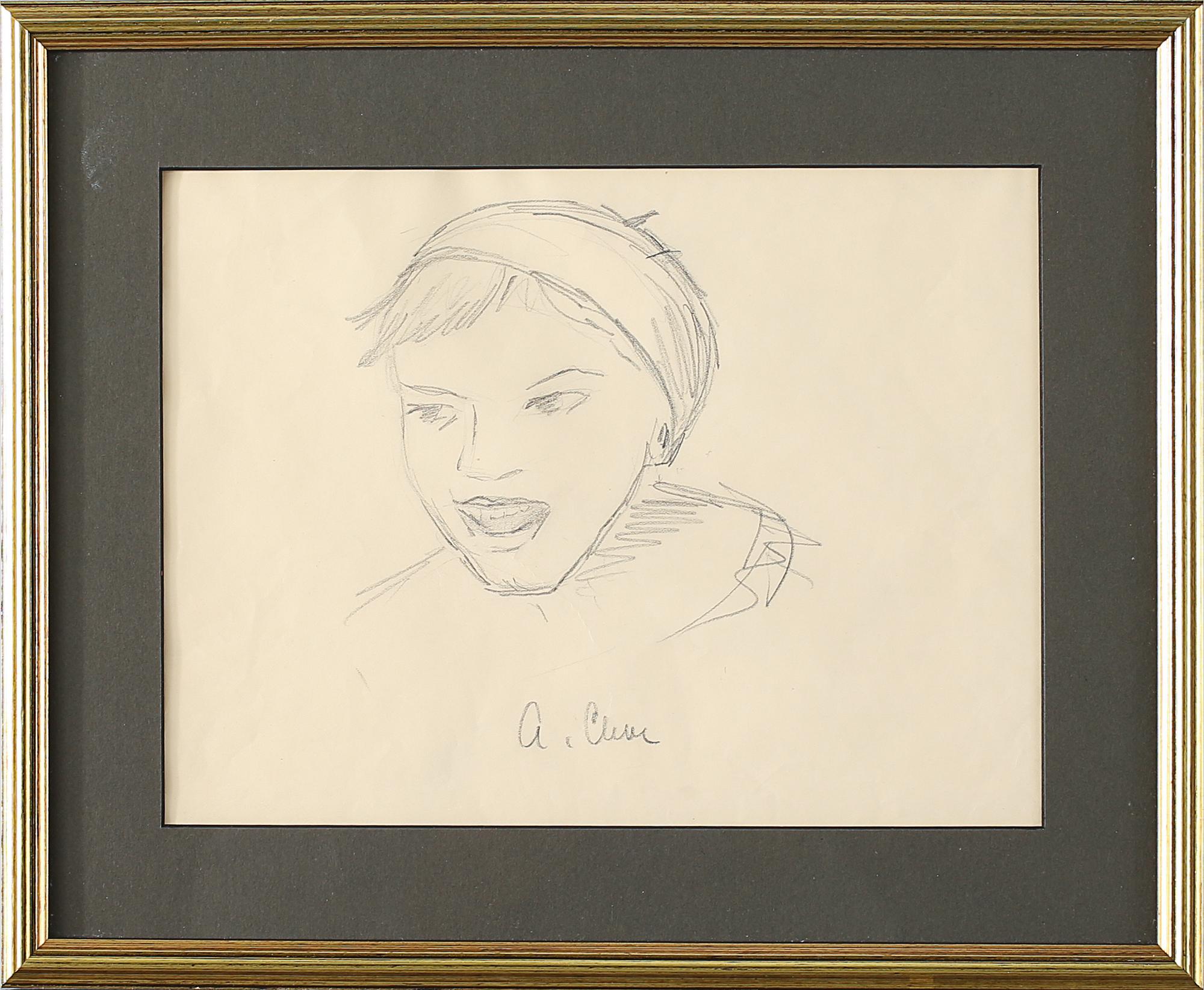 AGNES CLEVE, blyerts, signerad.
