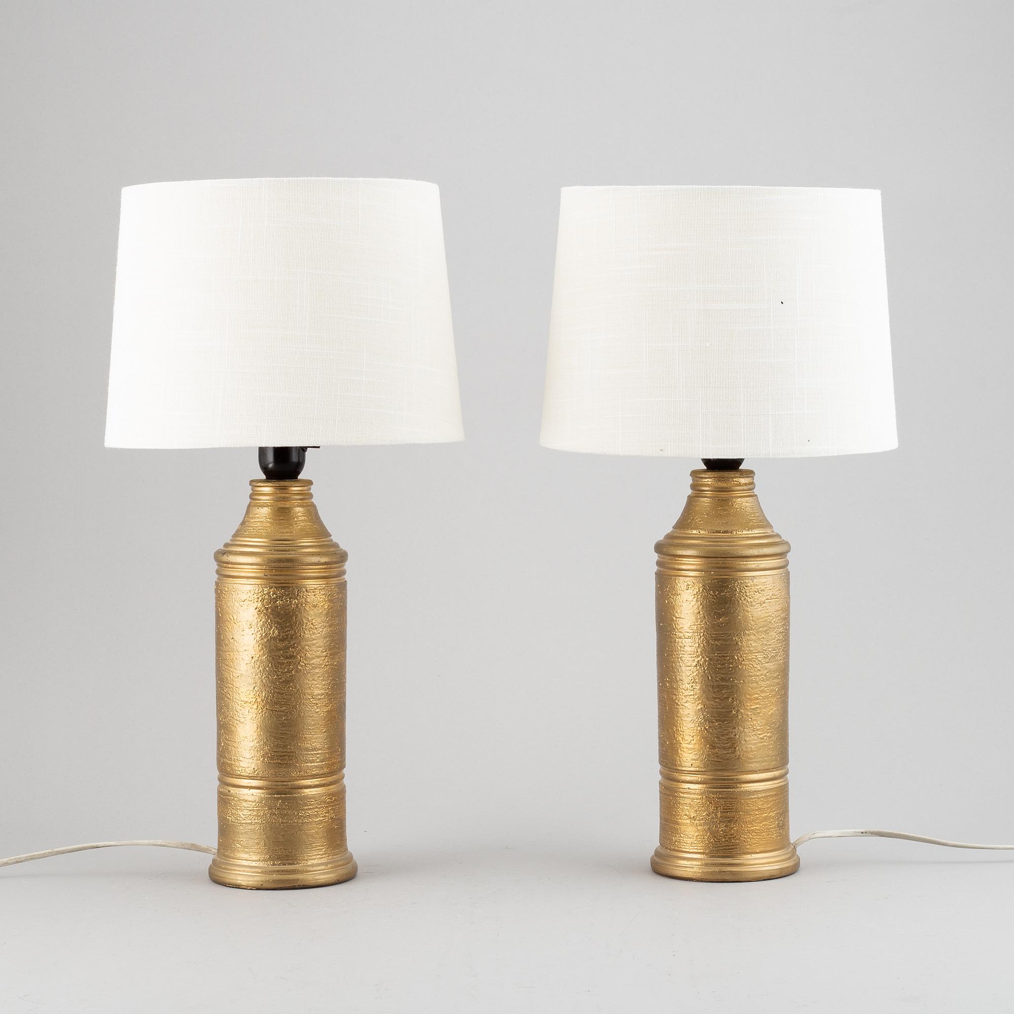 A pair of Bitossi table lamps, Italy.