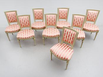 STOLAR, 8 st, gustaviansk stil, Åmells, 1900-talets andra hälft.